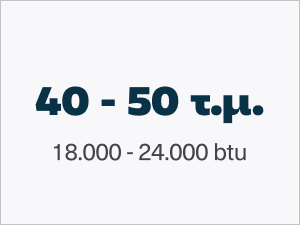 Κλιματιστικά για χώρους από 40 έως 50 τετραγωνικά μέτρα.