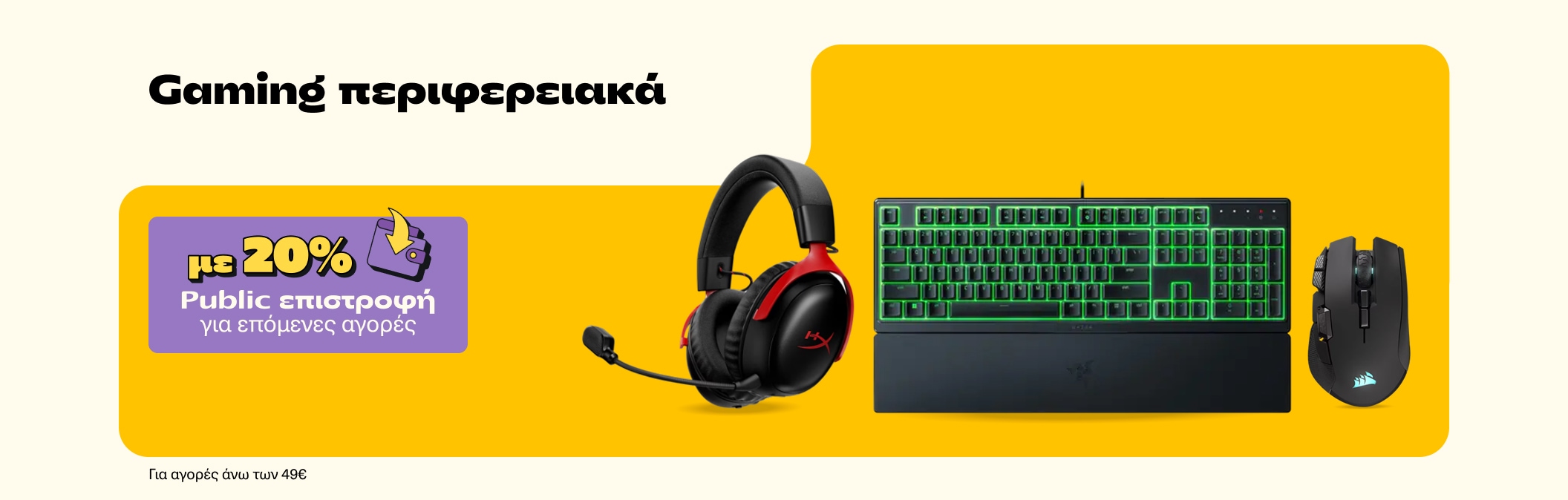 Gaming περιφερειακά με 20% Public επιστροφή