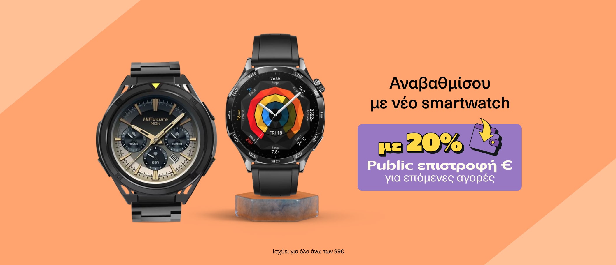 Αναβαθμίσου με νέο Smartwatch με 20% Public Επιστροφή! 